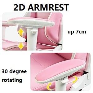 Προσαρμόστε το ροζ LED RGB Computer PC Game Chair Gaming PU Leather Silla Gamer με 2D Armrest