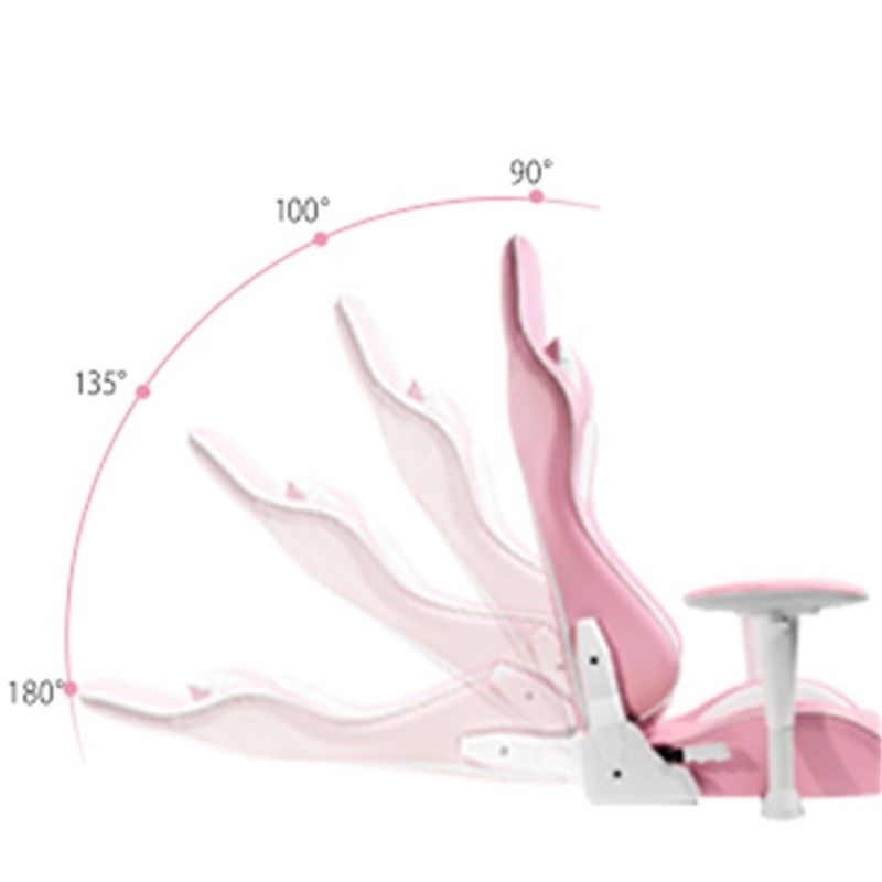 Προσαρμόστε το ροζ LED RGB Computer PC Game Chair Gaming PU Leather Silla Gamer με 2D Armrest