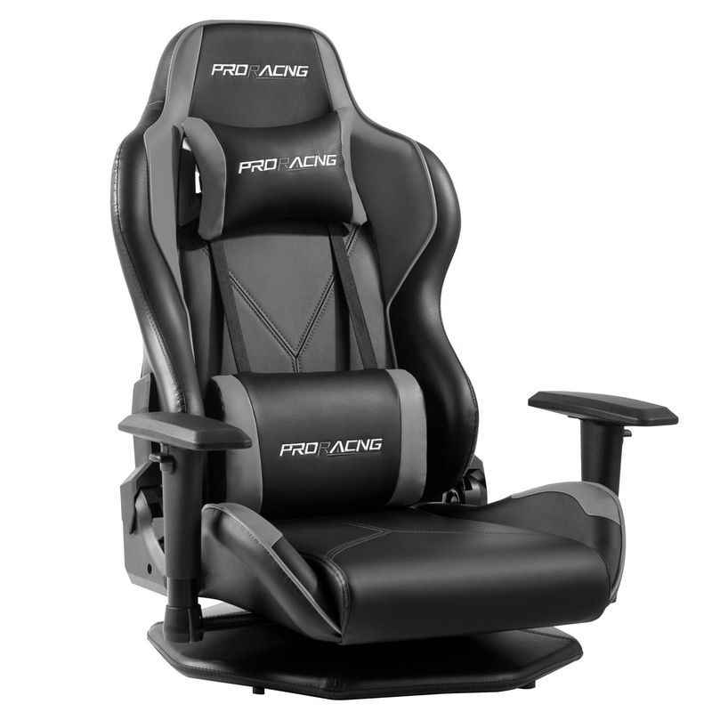 HCYZ Γκρι Leather PVC Computer Gaming Chair με περιστρεφόμενο σχεδιασμό Προσιτή και ανθεκτική