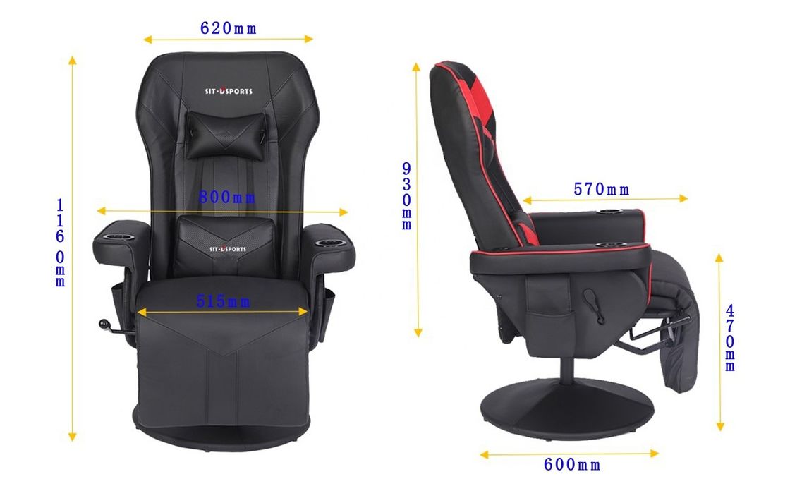 ODM OEM Executive Chair Racing Style Leather Gaming Chair με κάλυμμα ποτηριού και υποστήριγμα ποδιών