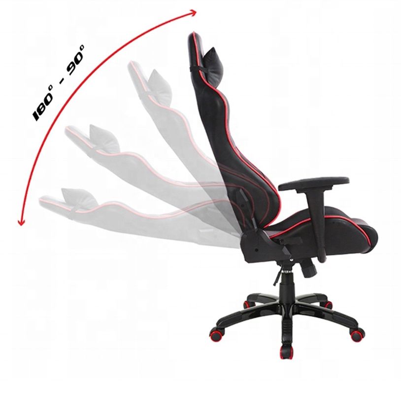 HCYZ RGB LED Light PC Gamer Chair με στηθμό πλάτης ρυθμιζόμενο 90-180 και λειτουργία μασάζ
