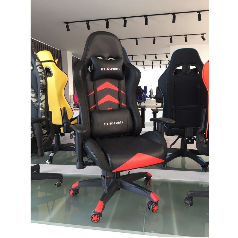 Βιομηχανικό στυλ HCYZ RGB LED Light Computer Chair Εκτελεστική καρέκλα παιχνιδιών με PU Leather